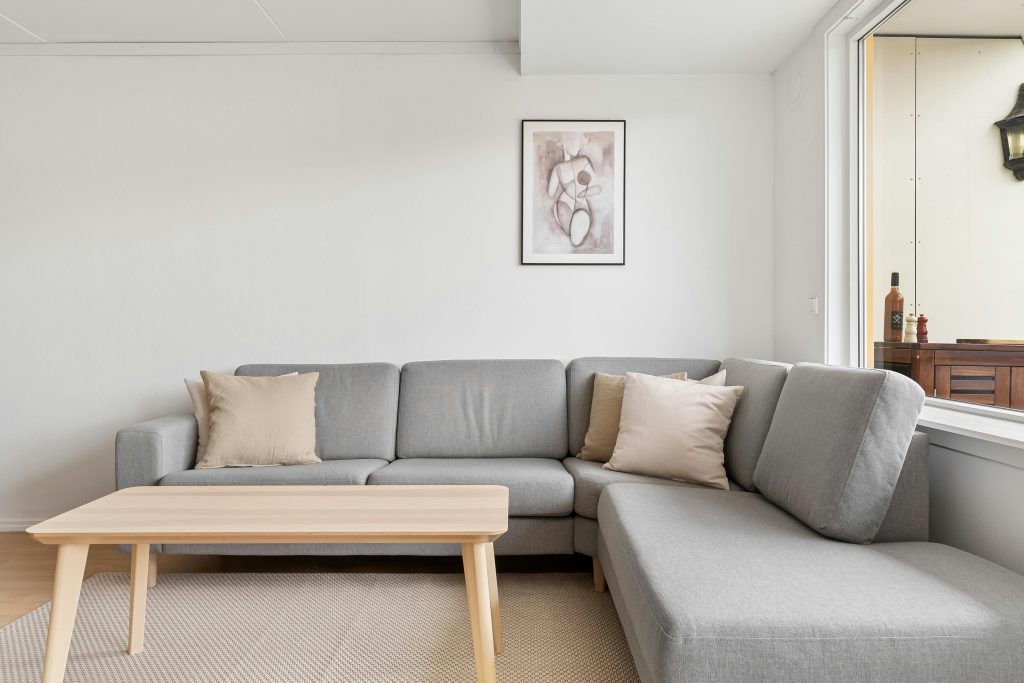 Salón minimalista gris